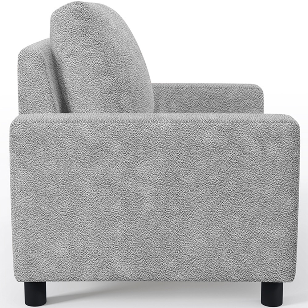 Kit 02 Poltronas Decorativa Para Sala De Estar E Recepção Malta L02 Bouclê Cinza - Lyam Decor