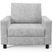 Kit 02 Poltronas Decorativa Para Sala De Estar E Recepção Malta L02 Bouclê Cinza - Lyam Decor