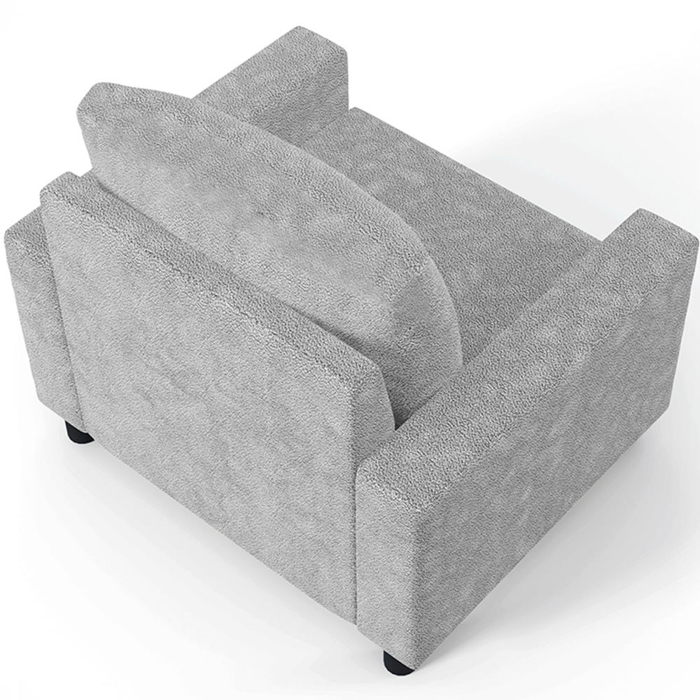 Kit 02 Poltronas Decorativa Para Sala De Estar E Recepção Malta L02 Bouclê Cinza - Lyam Decor