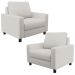 Kit 02 Poltronas Decorativa Para Sala De Estar E Recepção Malta L02 Bouclê Cru - Lyam Decor