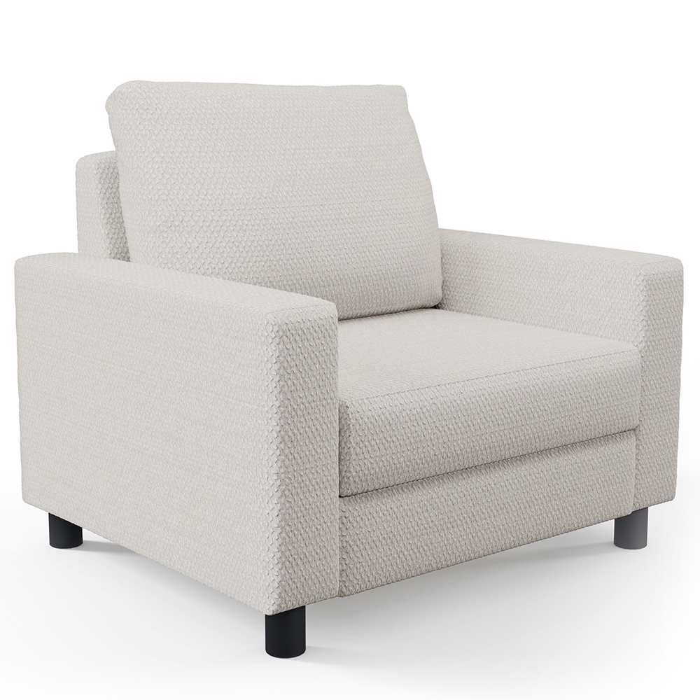 Kit 02 Poltronas Decorativa Para Sala De Estar E Recepção Malta L02 Bouclê Cru - Lyam Decor