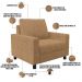 Kit 02 Poltronas Decorativa Para Sala De Estar E Recepção Malta L02 Bouclê Mostarda - Lyam Decor