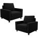 Kit 02 Poltronas Decorativa Para Sala De Estar E Recepção Malta L02 Bouclê Preto - Lyam Decor