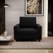 Kit 02 Poltronas Decorativa Para Sala De Estar E Recepção Malta L02 Bouclê Preto - Lyam Decor