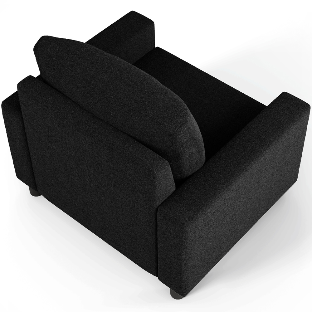 Kit 02 Poltronas Decorativa Para Sala De Estar E Recepção Malta L02 Bouclê Preto - Lyam Decor