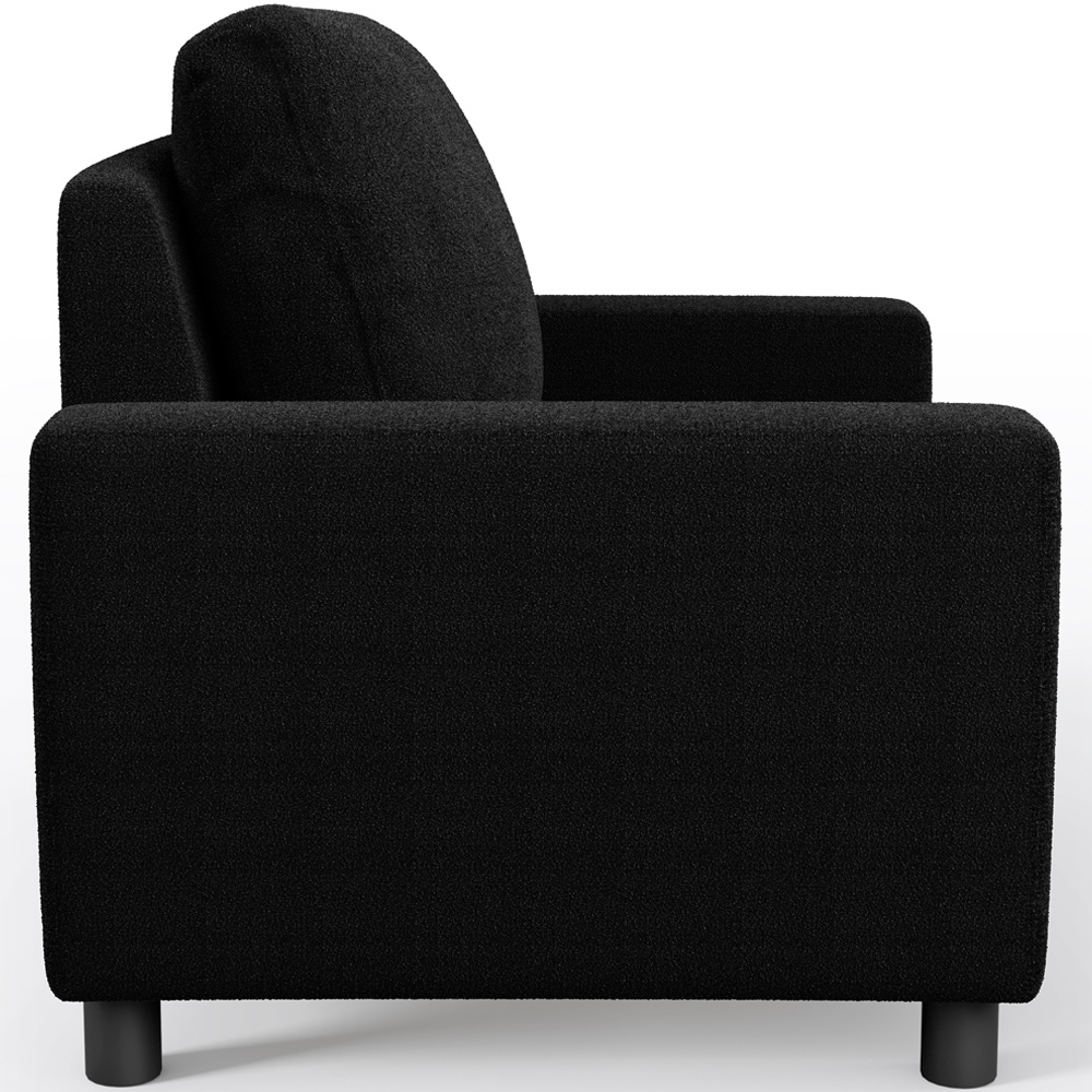 Kit 02 Poltronas Decorativa Para Sala De Estar E Recepção Malta L02 Bouclê Preto - Lyam Decor