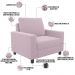 Kit 02 Poltronas Decorativa Para Sala De Estar E Recepção Malta L02 Bouclê Rosê - Lyam Decor