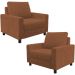 Kit 02 Poltronas Decorativa Para Sala De Estar E Recepção Malta L02 Bouclê Terracota - Lyam Decor