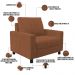 Kit 02 Poltronas Decorativa Para Sala De Estar E Recepção Malta L02 Bouclê Terracota - Lyam Decor