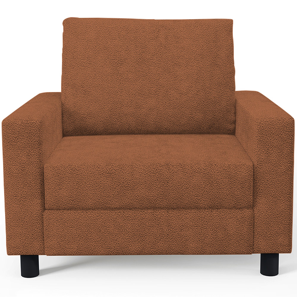Kit 02 Poltronas Decorativa Para Sala De Estar E Recepção Malta L02 Bouclê Terracota - Lyam Decor