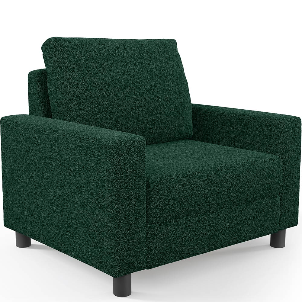 Kit 02 Poltronas Decorativa Para Sala De Estar E Recepção Malta L02 Bouclê Verde - Lyam Decor