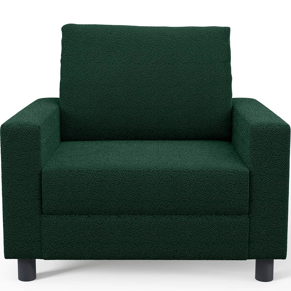 Kit 02 Poltronas Decorativa Para Sala De Estar E Recepção Malta L02 Bouclê Verde - Lyam Decor