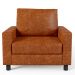 Kit 02 Poltronas Decorativa Para Sala De Estar E Recepção Malta L02 Couríssimo Camel  - Lyam Decor