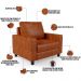 Kit 02 Poltronas Decorativa Para Sala De Estar E Recepção Malta L02 Couríssimo Camel  - Lyam Decor