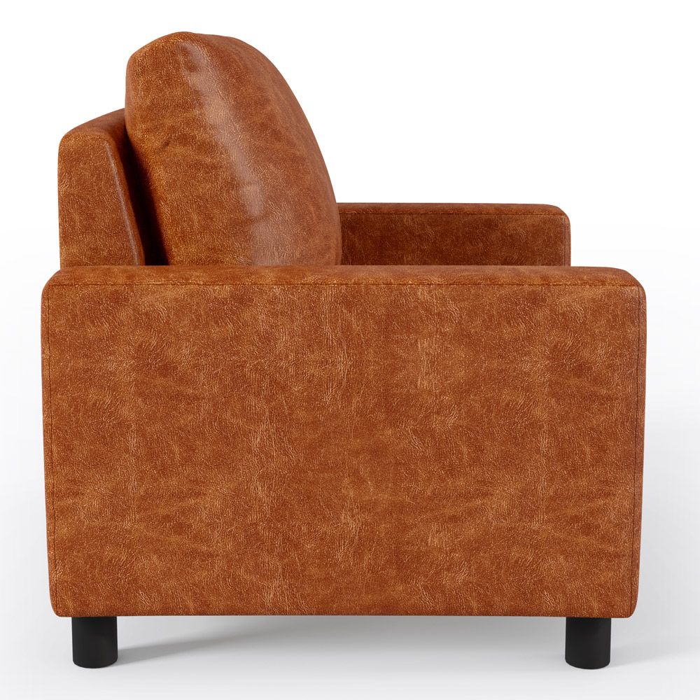 Kit 02 Poltronas Decorativa Para Sala De Estar E Recepção Malta L02 Couríssimo Camel  - Lyam Decor
