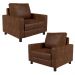 Kit 02 Poltronas Decorativa Para Sala De Estar E Recepção Malta L02 Couríssimo Marrom  - Lyam Decor