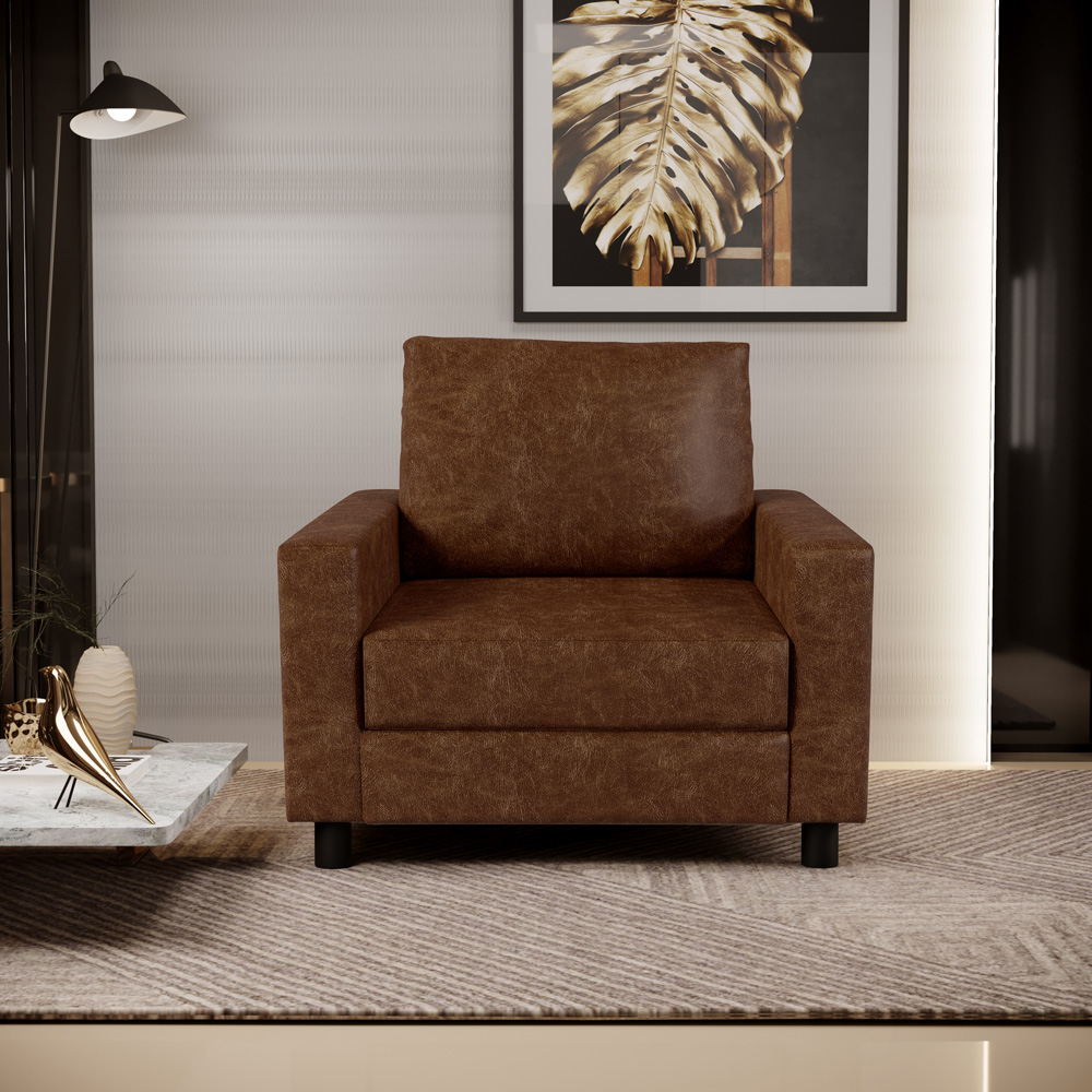 Kit 02 Poltronas Decorativa Para Sala De Estar E Recepção Malta L02 Couríssimo Marrom  - Lyam Decor