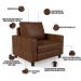Kit 02 Poltronas Decorativa Para Sala De Estar E Recepção Malta L02 Couríssimo Marrom  - Lyam Decor