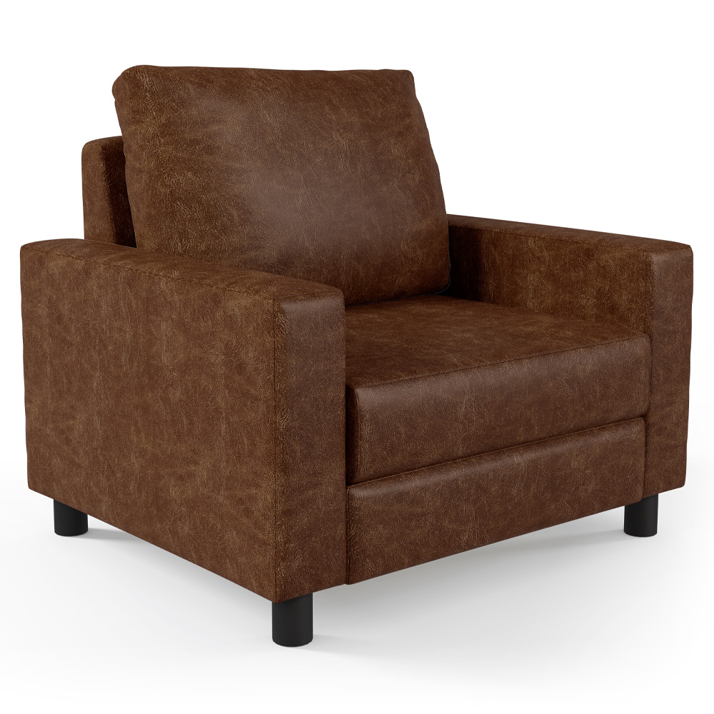 Kit 02 Poltronas Decorativa Para Sala De Estar E Recepção Malta L02 Couríssimo Marrom  - Lyam Decor