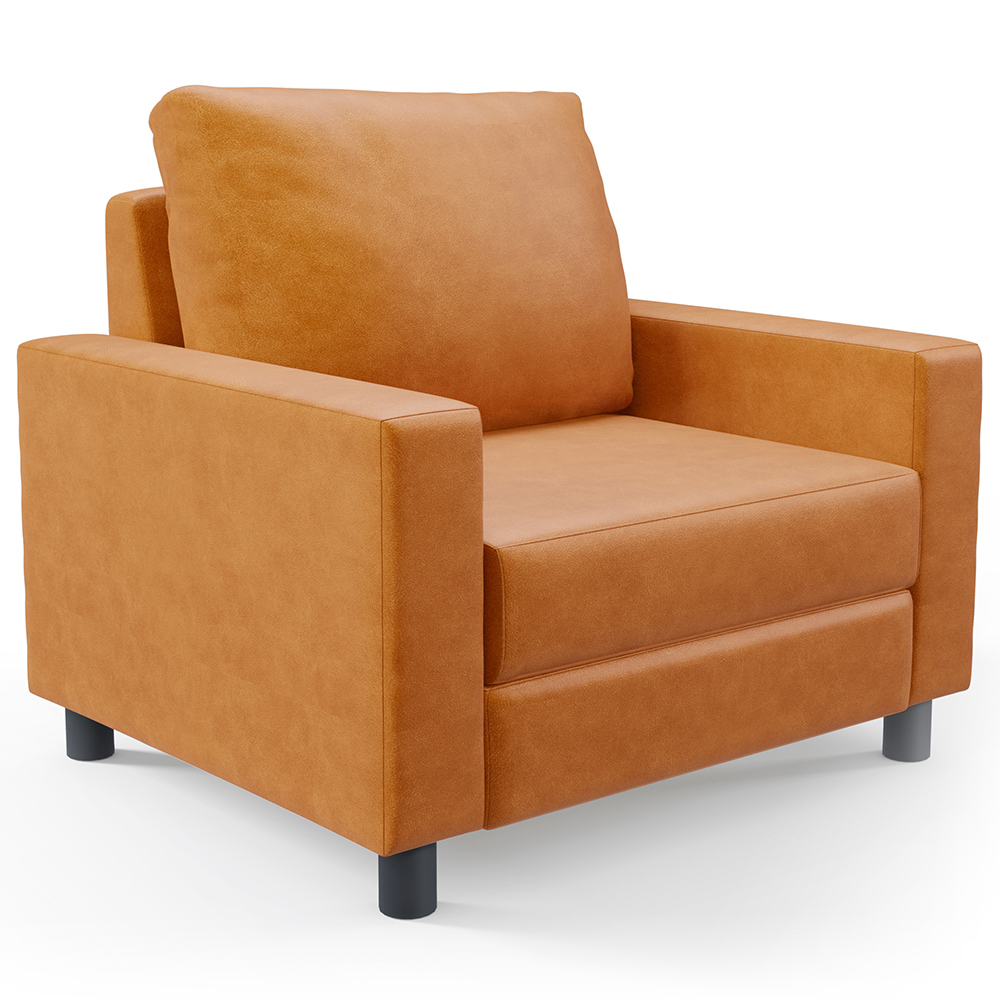 Kit 02 Poltronas Decorativa Para Sala De Estar E Recepção Malta L02 Couríssimo Whisky - Lyam Decor