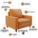 Kit 02 Poltronas Decorativa Para Sala De Estar E Recepção Malta L02 Couríssimo Whisky - Lyam Decor