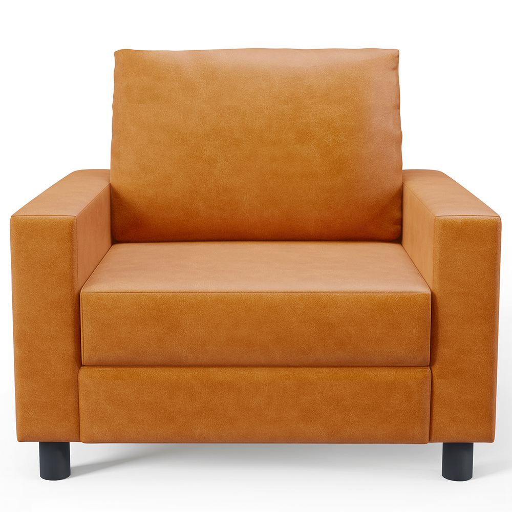 Kit 02 Poltronas Decorativa Para Sala De Estar E Recepção Malta L02 Couríssimo Whisky - Lyam Decor