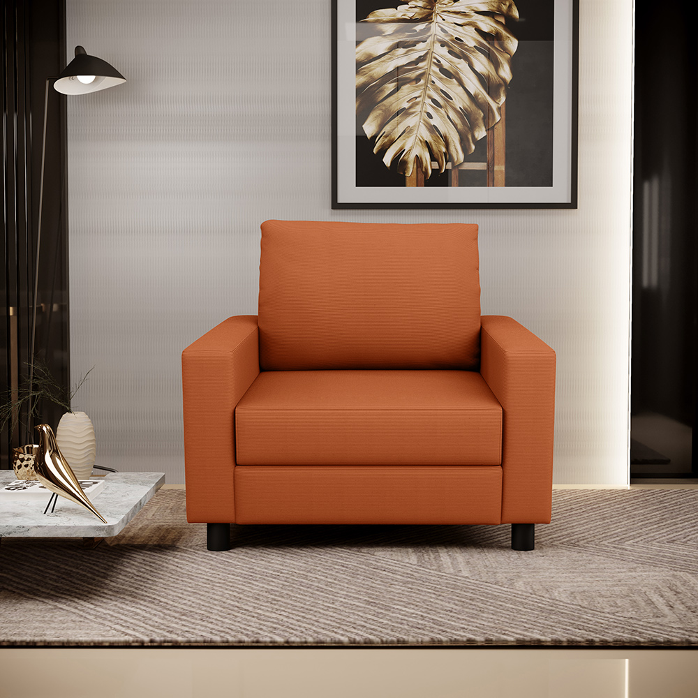 Kit 02 Poltronas Decorativa Para Sala De Estar E Recepção Malta L02 Tecido Terracota - Lyam Decor