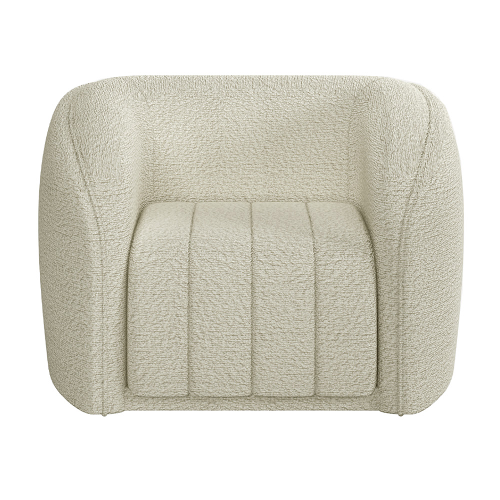 Kit 02 Poltronas Decorativa Para Sala De Estar Lazio M03 Bouclê Bege Claro - Lyam Decor