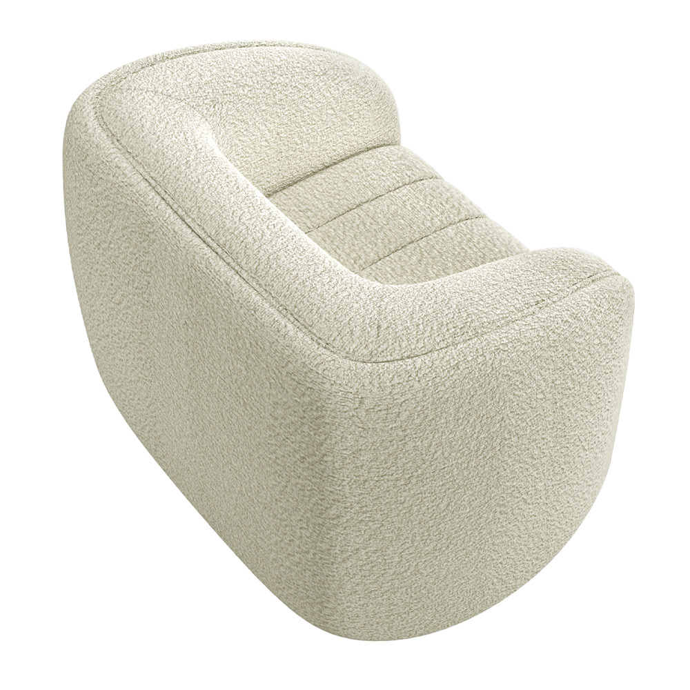 Kit 02 Poltronas Decorativa Para Sala De Estar Lazio M03 Bouclê Bege Claro - Lyam Decor