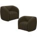 Kit 02 Poltronas Decorativa Para Sala De Estar Lazio M03 Veludo Marrom - Lyam Decor