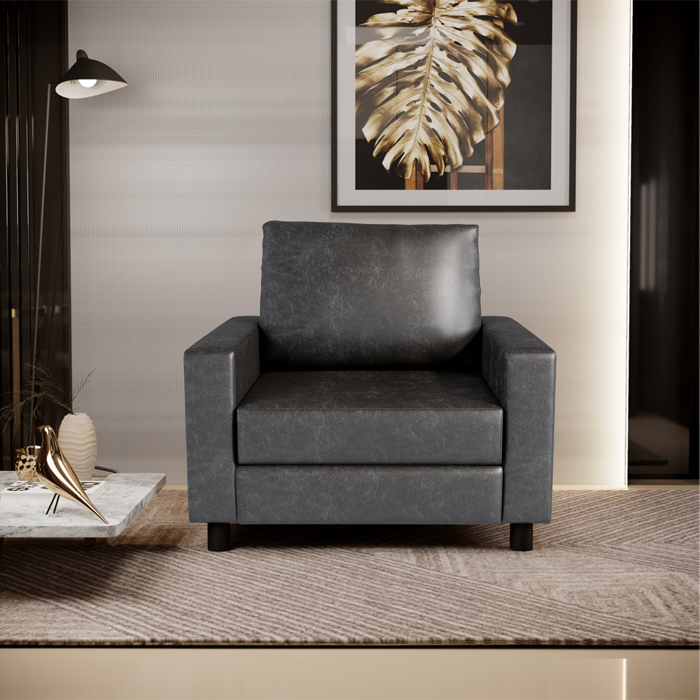Kit 02 Poltronas Decorativa Para Sala De Estar Malta L02 Couríssimo Preto Brilho - Lyam Decor