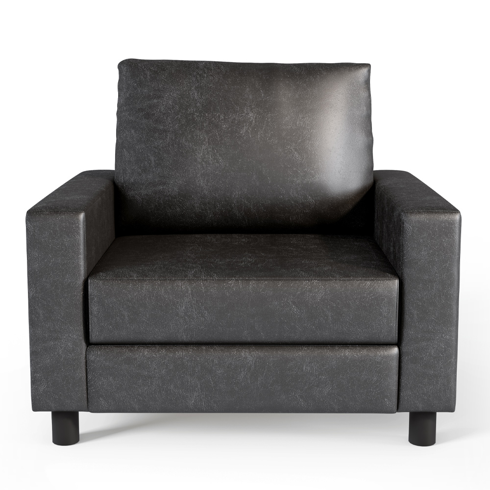 Kit 02 Poltronas Decorativa Para Sala De Estar Malta L02 Couríssimo Preto Brilho - Lyam Decor