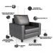 Kit 02 Poltronas Decorativa Para Sala De Estar Malta L02 Couríssimo Preto Brilho - Lyam Decor