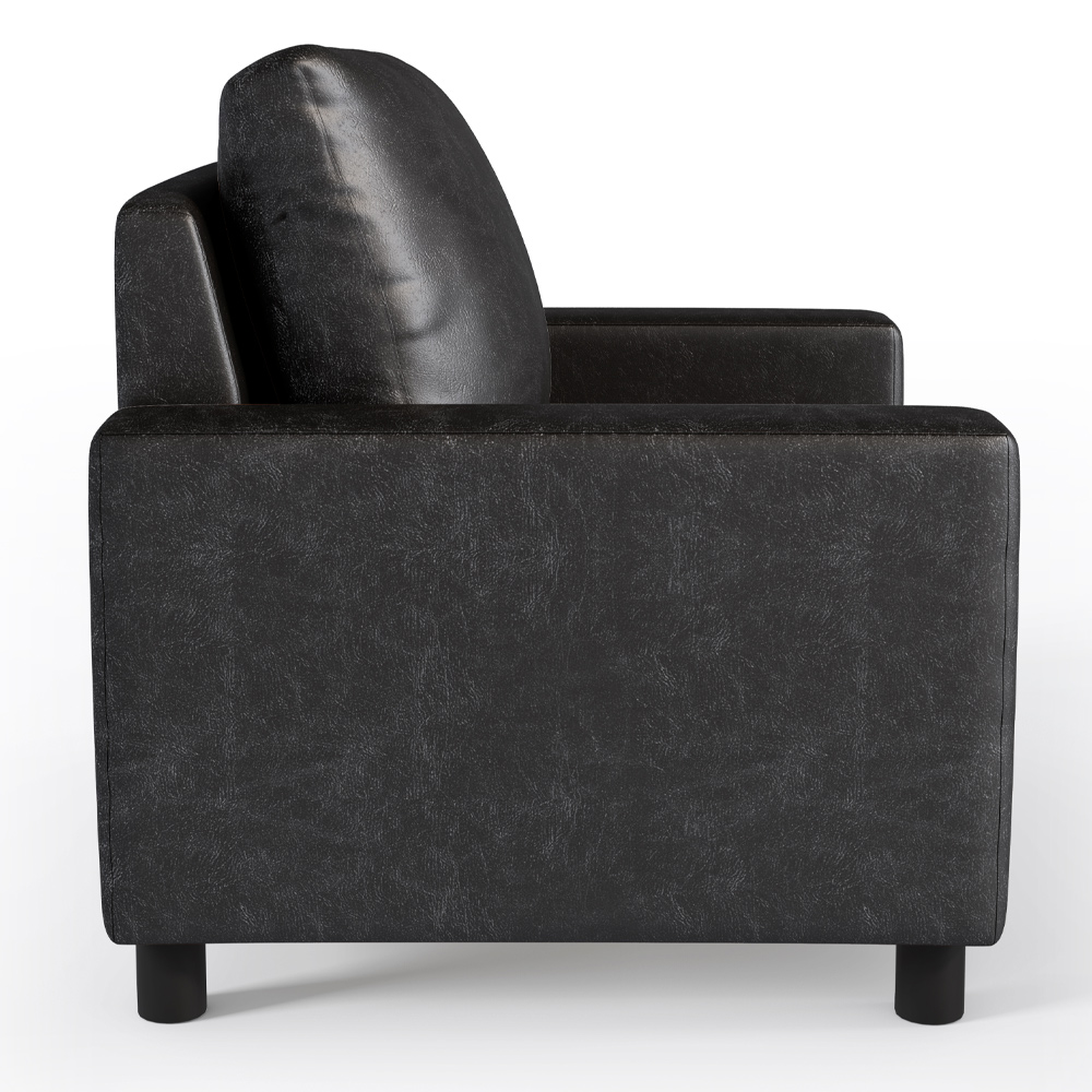 Kit 02 Poltronas Decorativa Para Sala De Estar Malta L02 Couríssimo Preto Brilho - Lyam Decor