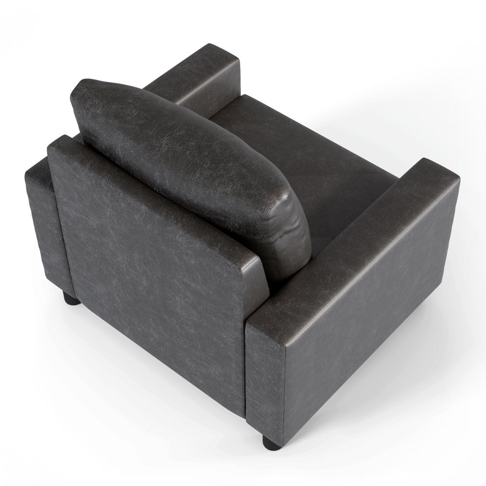 Kit 02 Poltronas Decorativa Para Sala De Estar Malta L02 Couríssimo Preto Brilho - Lyam Decor