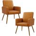 Kit 02 Poltronas Decorativa Para Sala De Estar Maria W01 Pés Palito Couríssimo Whisky - Lyam Decor