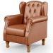 Kit 02 Poltronas Decorativa Para Sala De Estar Yara P02 Couríssimo Camel - Lyam Decor