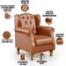 Kit 02 Poltronas Decorativa Para Sala De Estar Yara P02 Couríssimo Camel - Lyam Decor