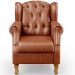 Kit 02 Poltronas Decorativa Para Sala De Estar Yara P02 Couríssimo Camel - Lyam Decor