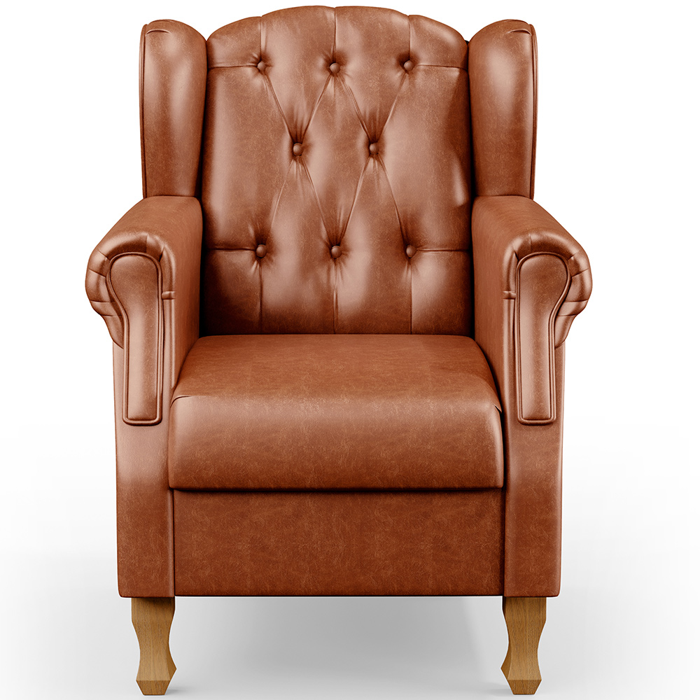 Kit 02 Poltronas Decorativa Para Sala De Estar Yara P02 Couríssimo Camel - Lyam Decor