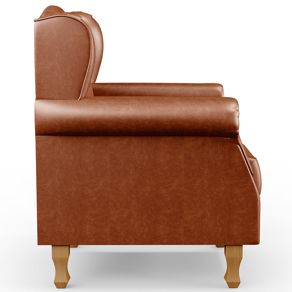 Kit 02 Poltronas Decorativa Para Sala De Estar Yara P02 Couríssimo Camel - Lyam Decor