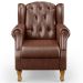 Kit 02 Poltronas Decorativa Para Sala De Estar Yara P02 Couríssimo Marrom - Lyam Decor