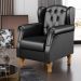Kit 02 Poltronas Decorativa Para Sala De Estar Yara P02 Couríssimo Preto Brilho - Lyam Decor