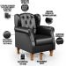 Kit 02 Poltronas Decorativa Para Sala De Estar Yara P02 Couríssimo Preto Brilho - Lyam Decor