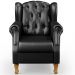 Kit 02 Poltronas Decorativa Para Sala De Estar Yara P02 Couríssimo Preto Brilho - Lyam Decor