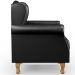 Kit 02 Poltronas Decorativa Para Sala De Estar Yara P02 Couríssimo Preto Brilho - Lyam Decor