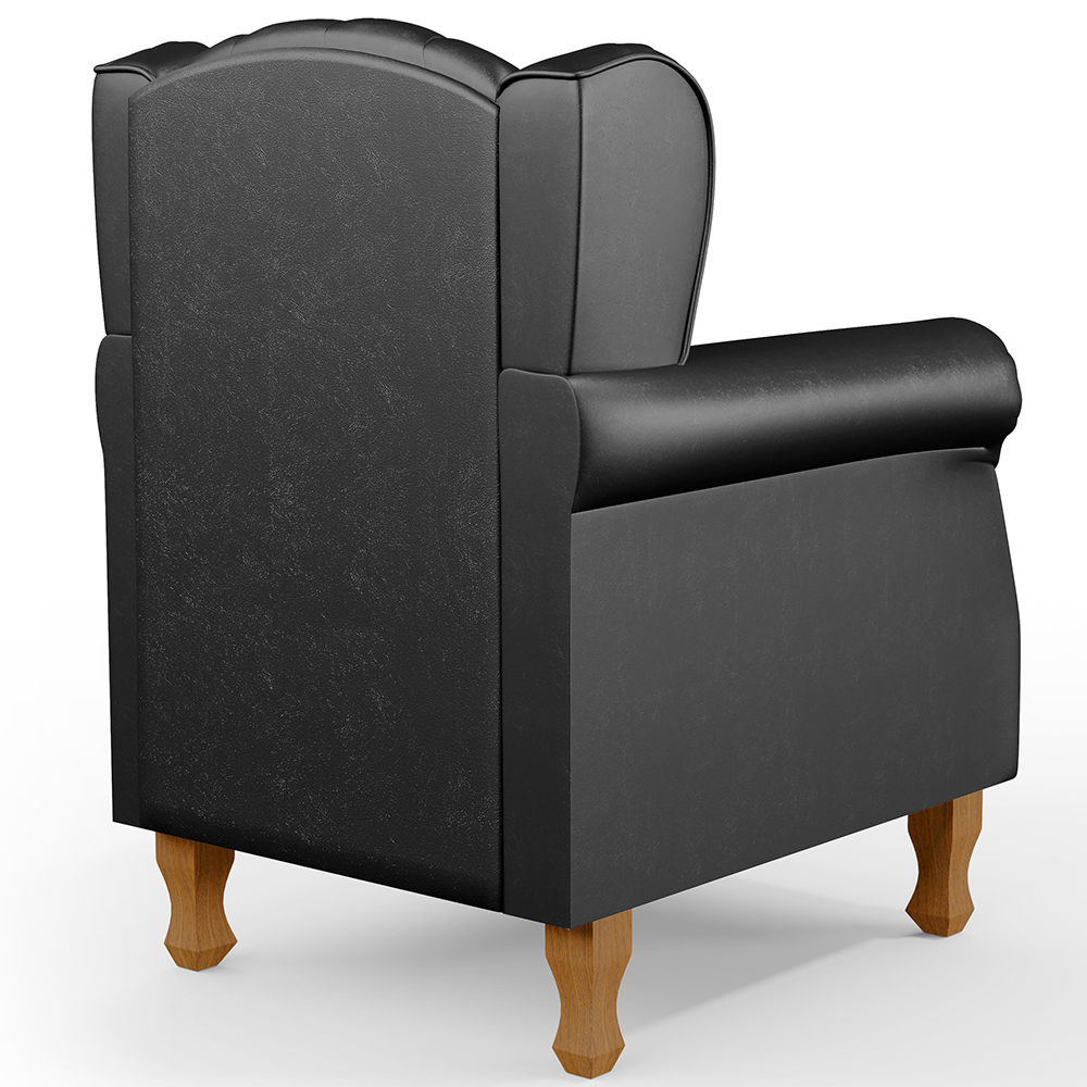 Kit 02 Poltronas Decorativa Para Sala De Estar Yara P02 Couríssimo Preto Brilho - Lyam Decor
