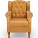Kit 02 Poltronas Decorativa Para Sala De Estar Yara P02 Couríssimo Whisky - Lyam Decor