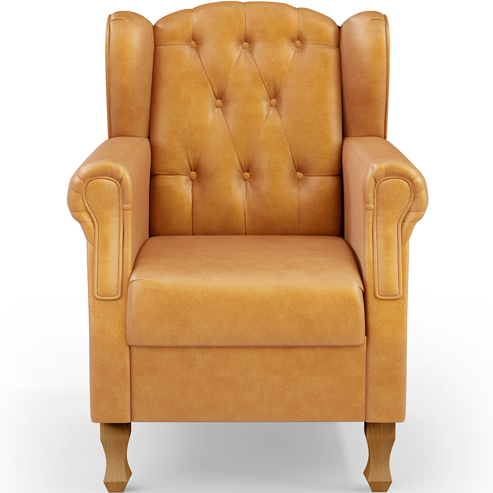 Kit 02 Poltronas Decorativa Para Sala De Estar Yara P02 Couríssimo Whisky - Lyam Decor