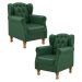 Kit 02 Poltronas Decorativa Para Sala De Estar Yara P02 Facto Verde Musgo - Lyam Decor
